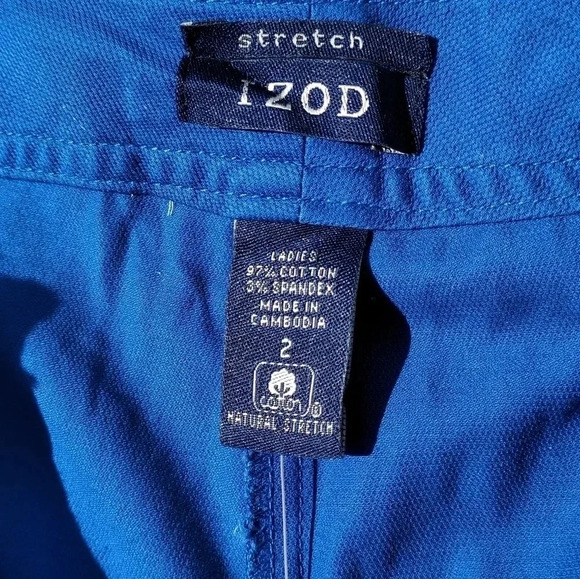NWT IZOD Womens Stretch Adjustable Length Cargo Pants Size 2 in Blue - Picture 7 of 9